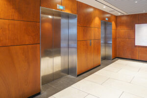 image of nevada elevator door zone restrictors outside view safely installed